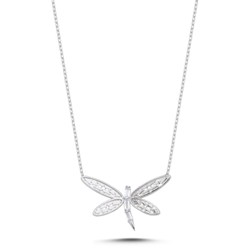 Dragonfly Baguette CZ Necklace - N106158