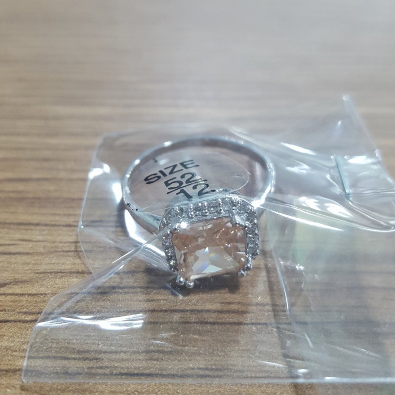 Citrine CZ Halo Solitaire Ring - R106184