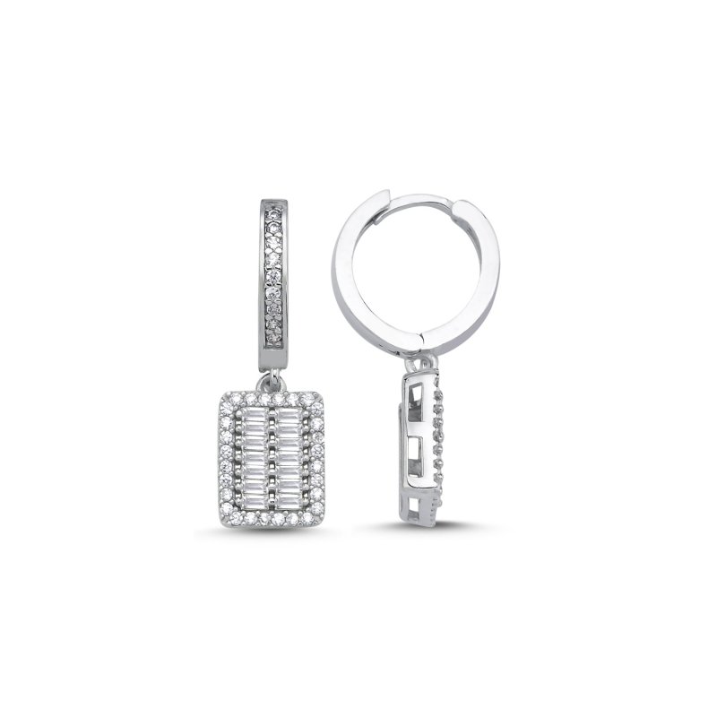 Baguette CZ Huggie Hoop Earrings - E106391