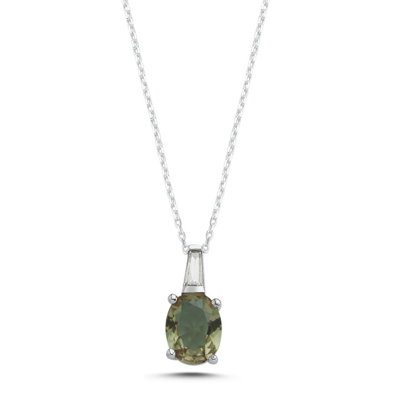 Zultanite Oval & CZ Solitaire Necklace - N106399
