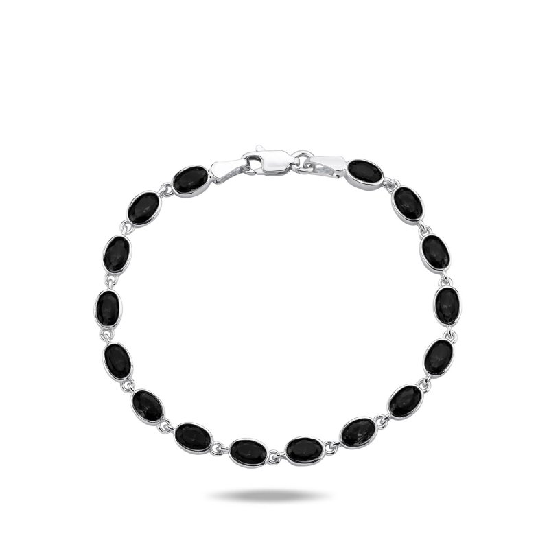 Oval Black CZ Tennis Bracelet - B106478