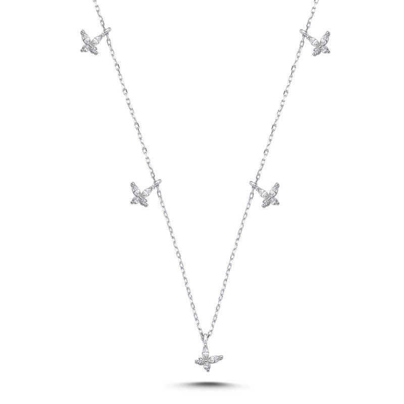 Butterfly CZ Charm Necklace - N106545