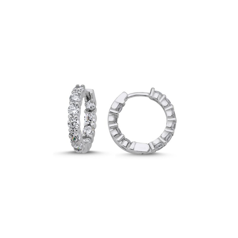 17mm Zirkon Taşlı Tamtur Halka Küpe - E106557