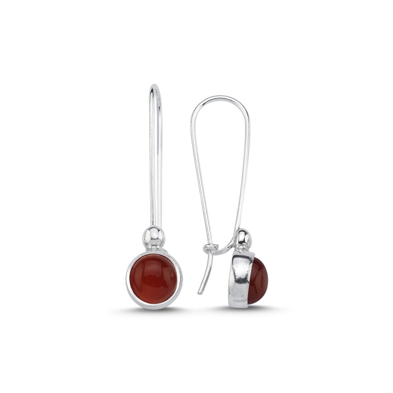Red Agate Handmade Earrings - E106589
