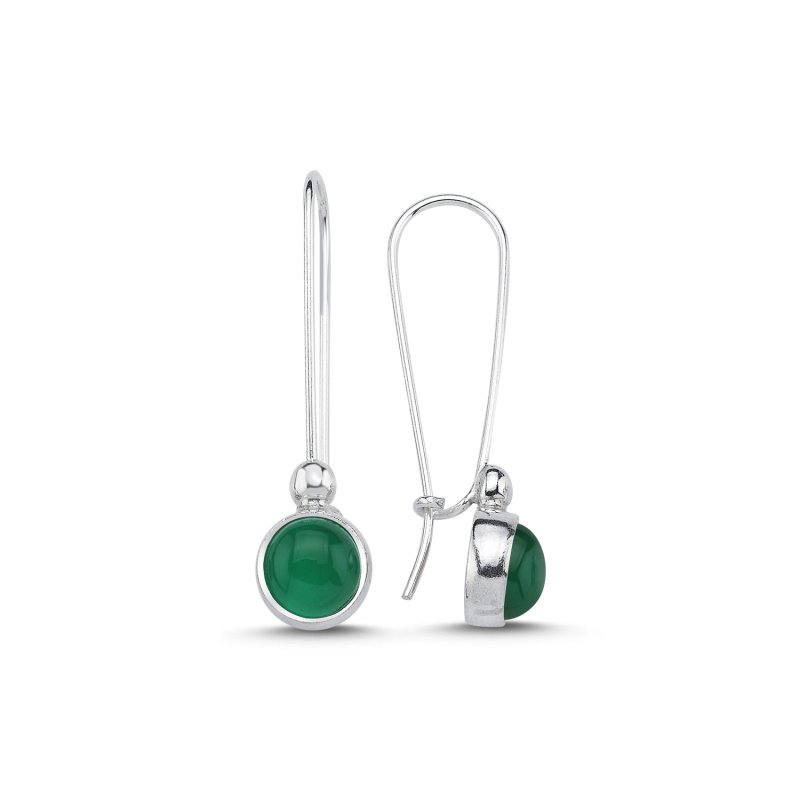 Green Agate Handmade Earrings - E106590