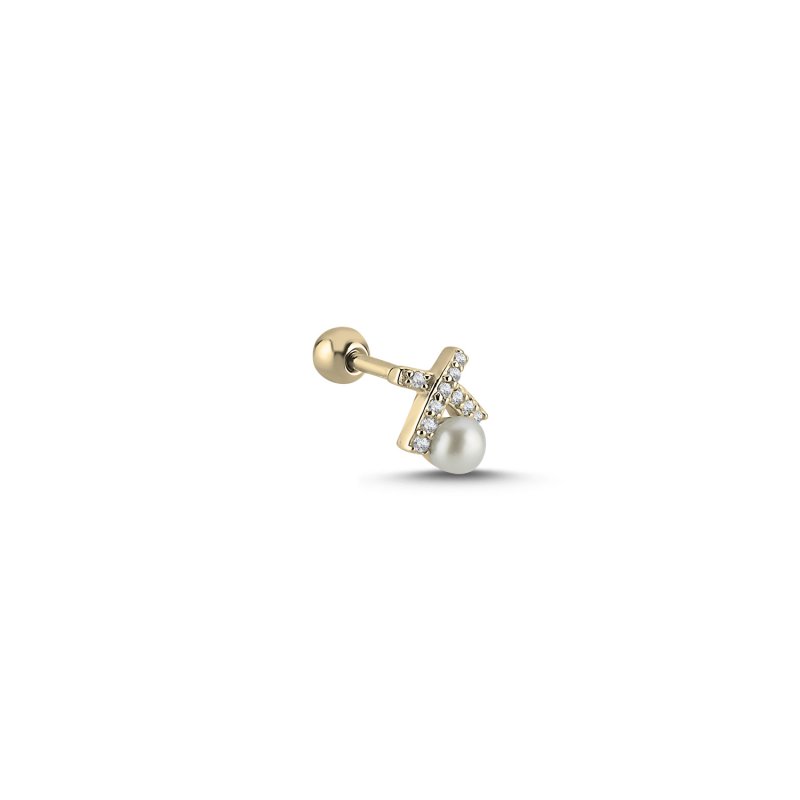 Pearl & CZ Tragus Stud - E106645