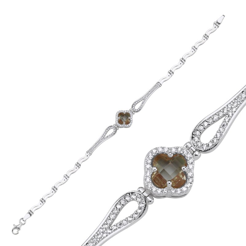 Quatrefoil Zultanite CZ Bracelet - B106655