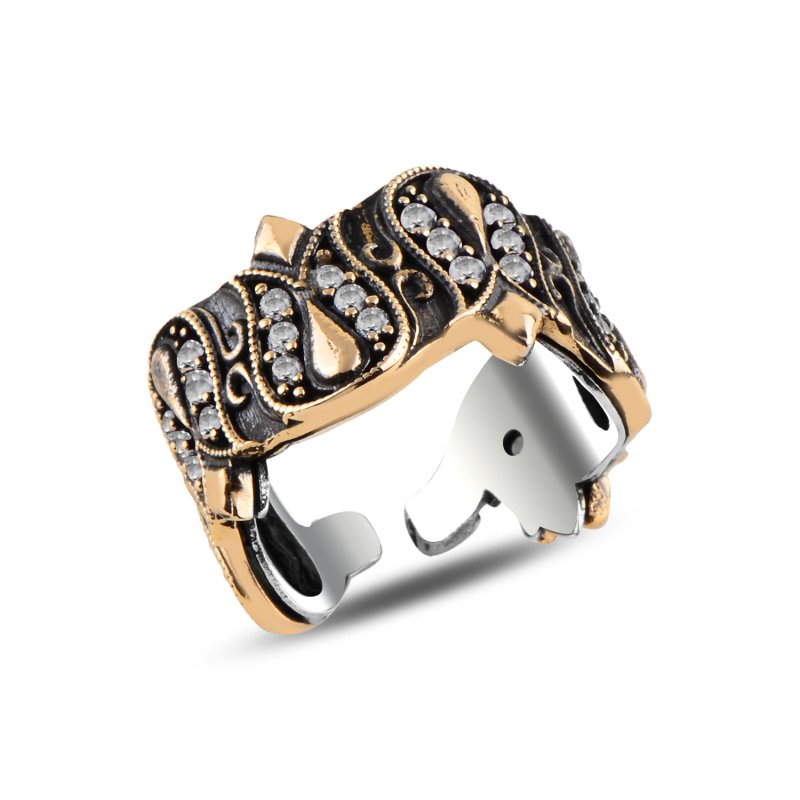 Ottoman Style Adjustable Size CZ Ring - R106923