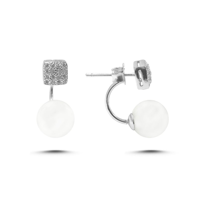 Pearl & CZ Stud Earrings - E106969
