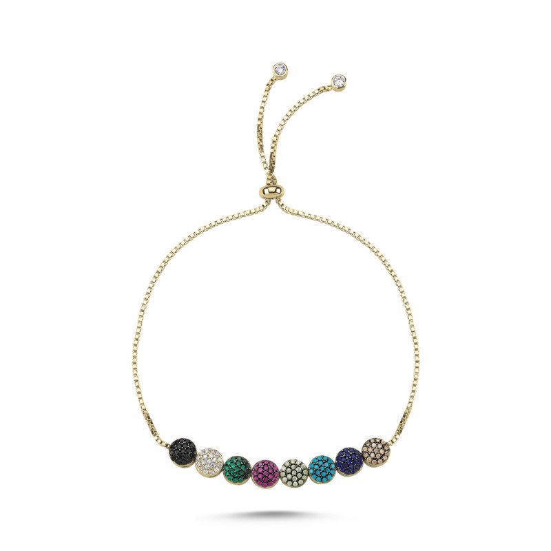 Multi Color CZ Adjustable Size Bracelet - B106974