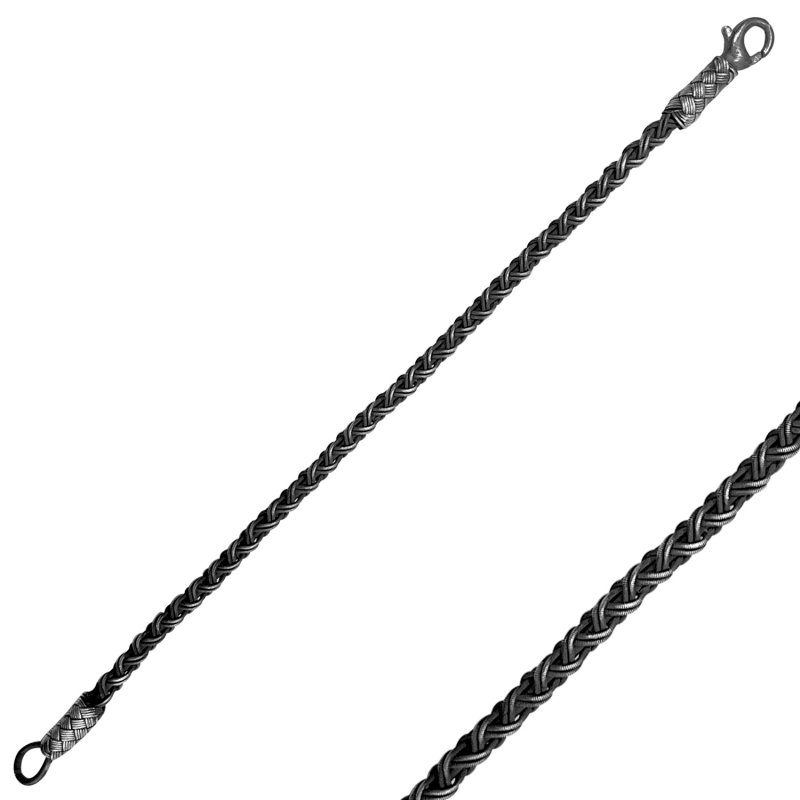 Oxidised Kazaz Hand Knitted Bracelet - B107027