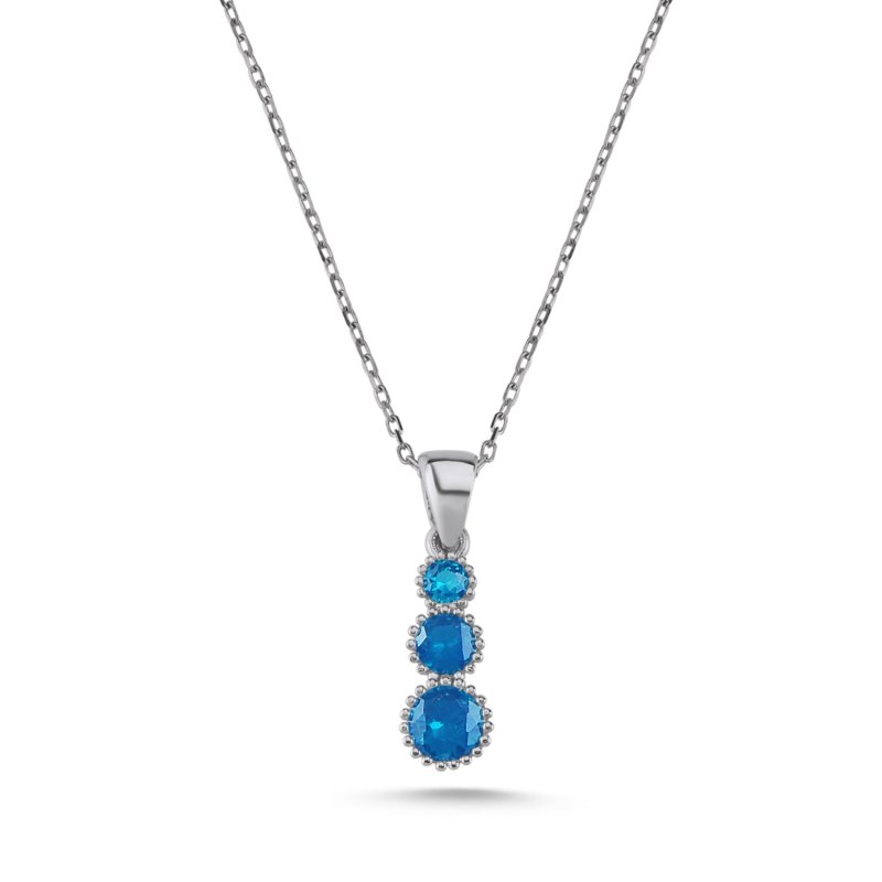 Trickle Colored CZ Necklace - N107115
