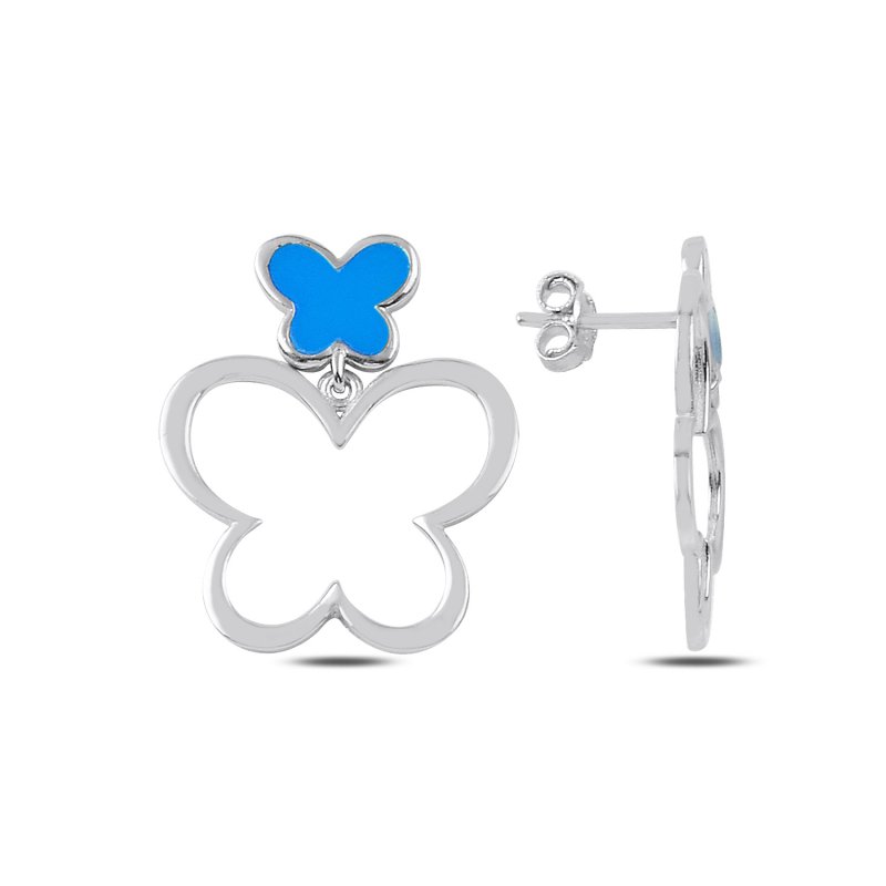 Enamel Butterfly Drop Earrings - E107139