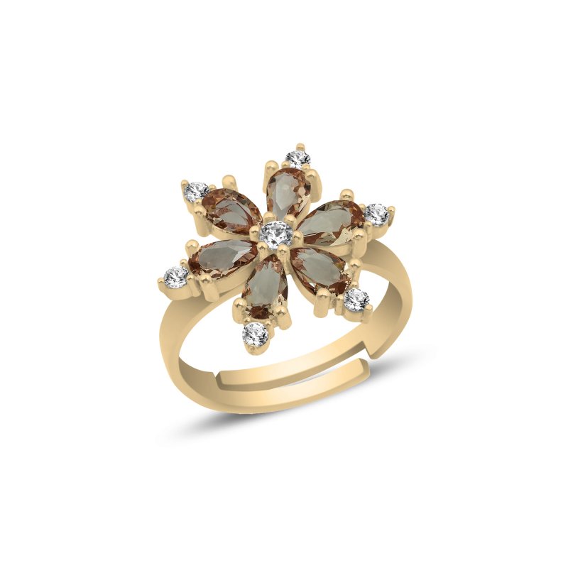 Lotus Flower Zultanite CZ Adjustable Size Ring - R107151