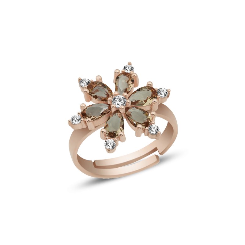 Lotus Flower Zultanite CZ Adjustable Size Ring - R107152