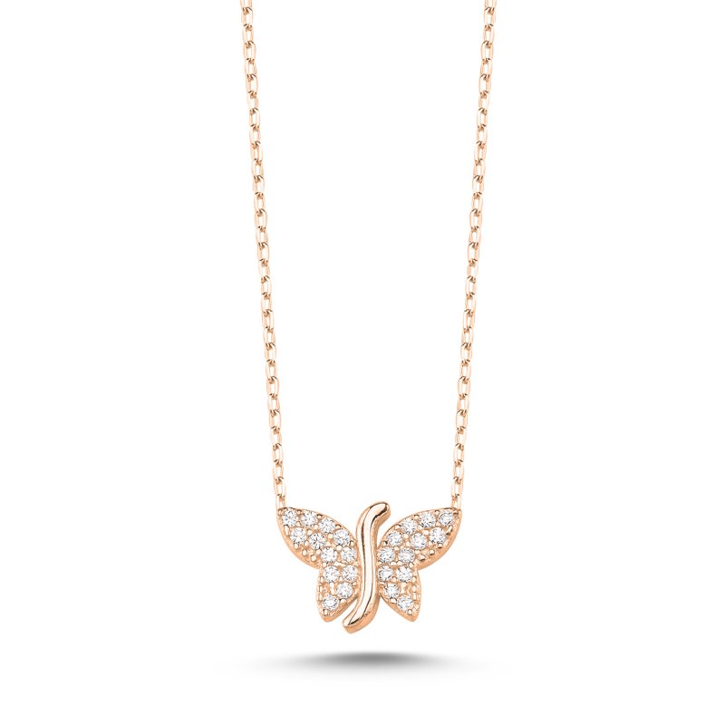 CZ Butterfly Necklace - N107173