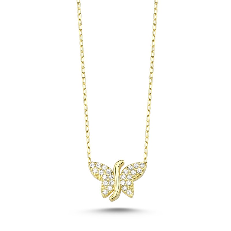 CZ Butterfly Necklace - N107173