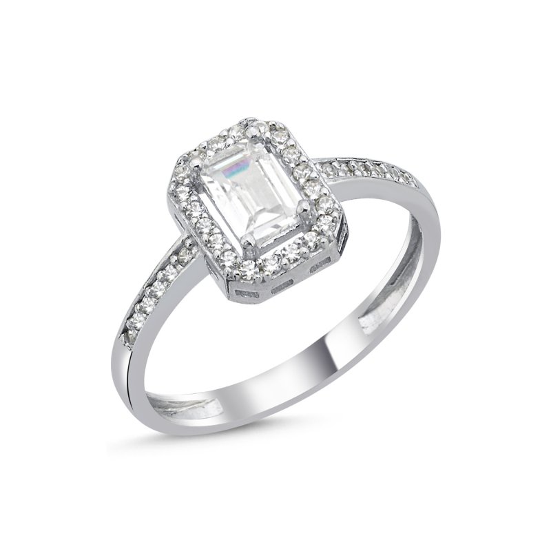 Baguette CZ Solitaire Ring - R107218