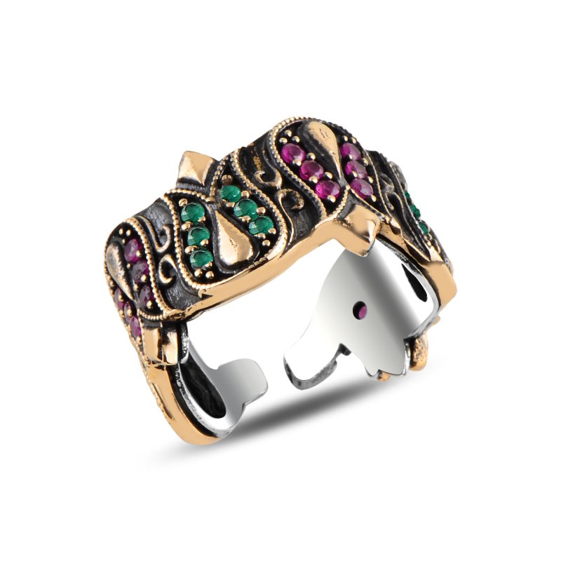 Ottoman Style Adjustable Size CZ Ring - R107251
