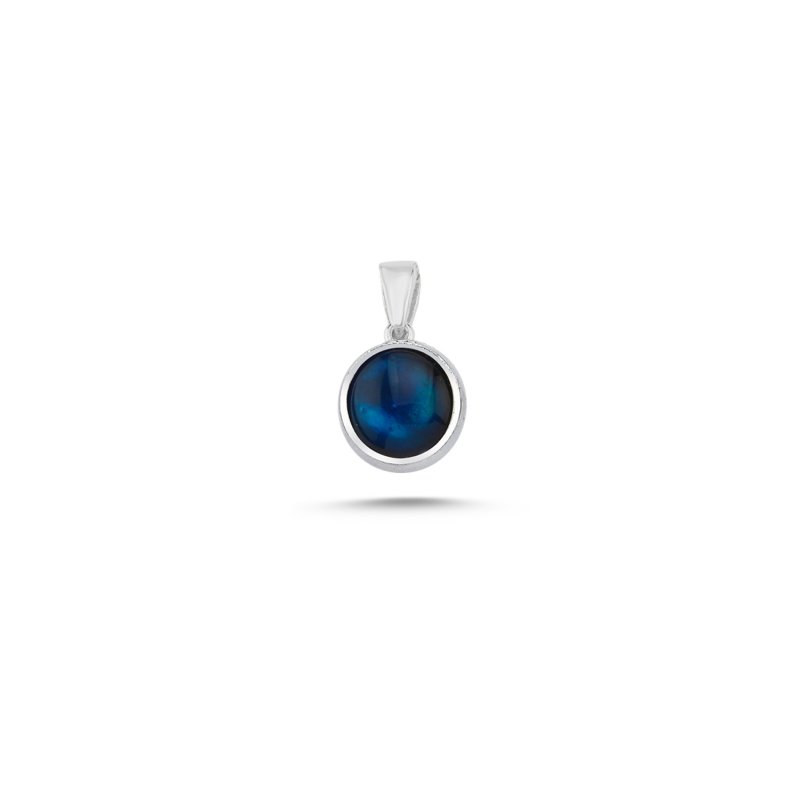 Round Abalone Mother Of Pearl Solitaire Pendant - P107263
