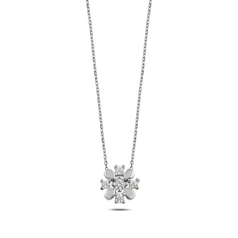 Zirkon Taşlı Çiçek Kolye - N107300