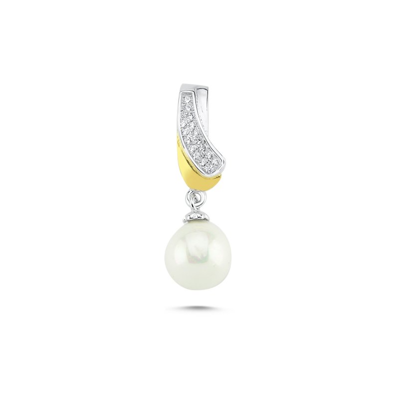 Pearl & CZ Dual Color Pendant - P107347