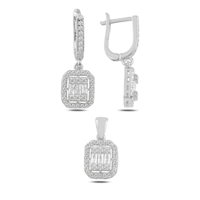 Baguette CZ Solitaire Set - S107444