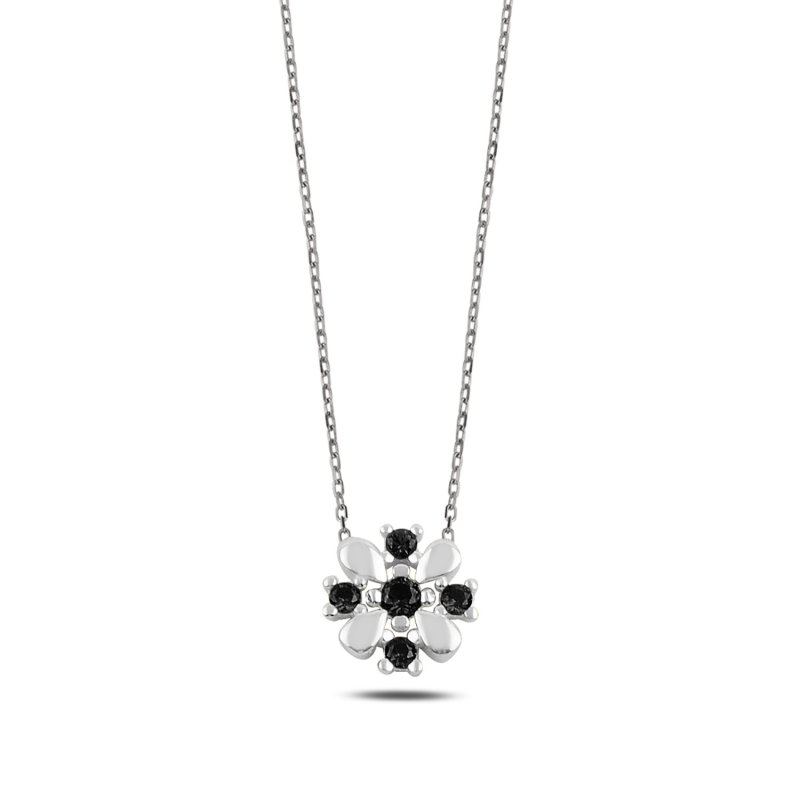 Colored CZ Flower Necklace - N107471