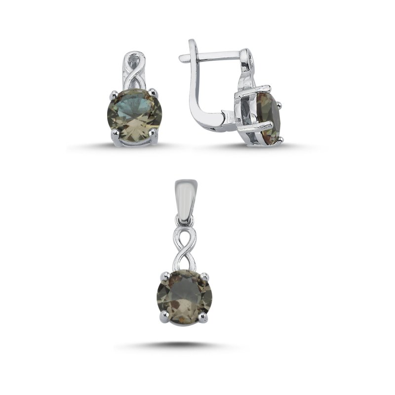 8mm Round Zultanite & CZ Eternity Set - S107495