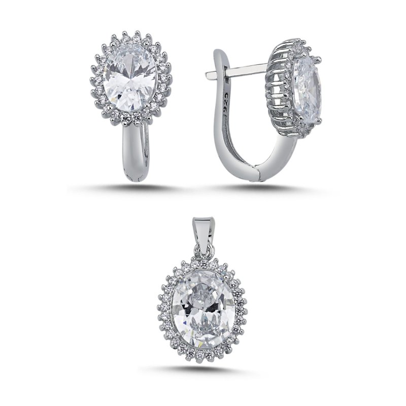 Oval Halo CZ Set - S107536