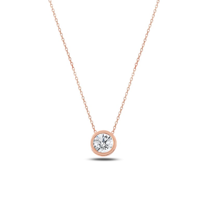 Round CZ Solitaire Necklace - N107545