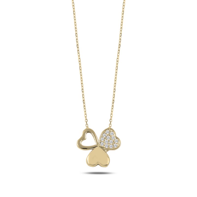 Hearts In Clover CZ Necklace - S107586