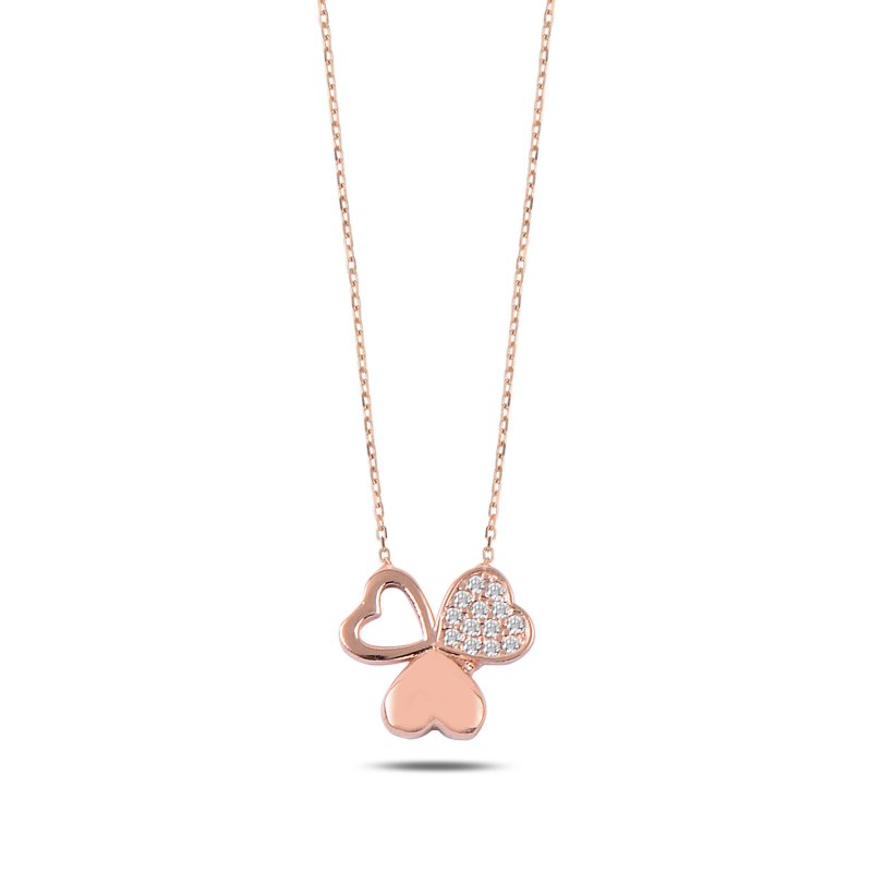 Hearts In Clover CZ Necklace - S107586