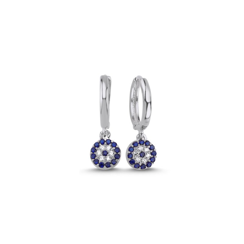 Evil Eye CZ Huggie Hoop Earrings - E107596