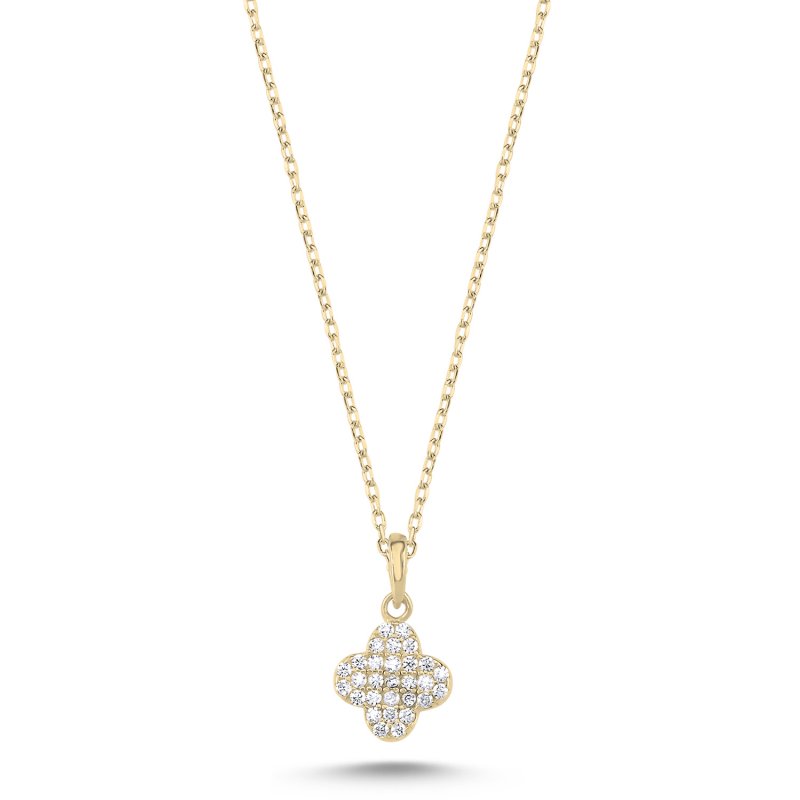 Quatrefoil CZ Necklace - N107608