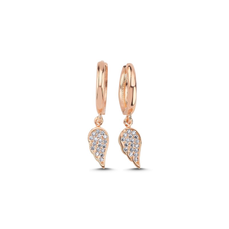 Wing CZ Huggie Hoop Earrings - E107617