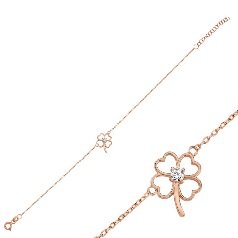 Clover & Heart CZ Bracelet - B107675