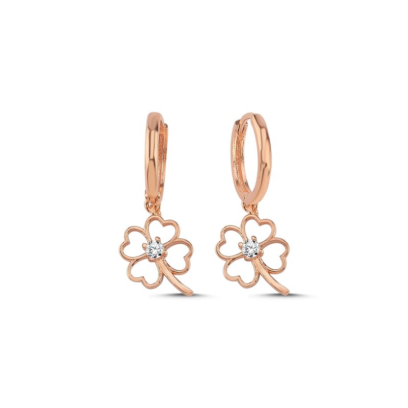 Clover & Heart CZ Huggie Hoop Earrings - E107676