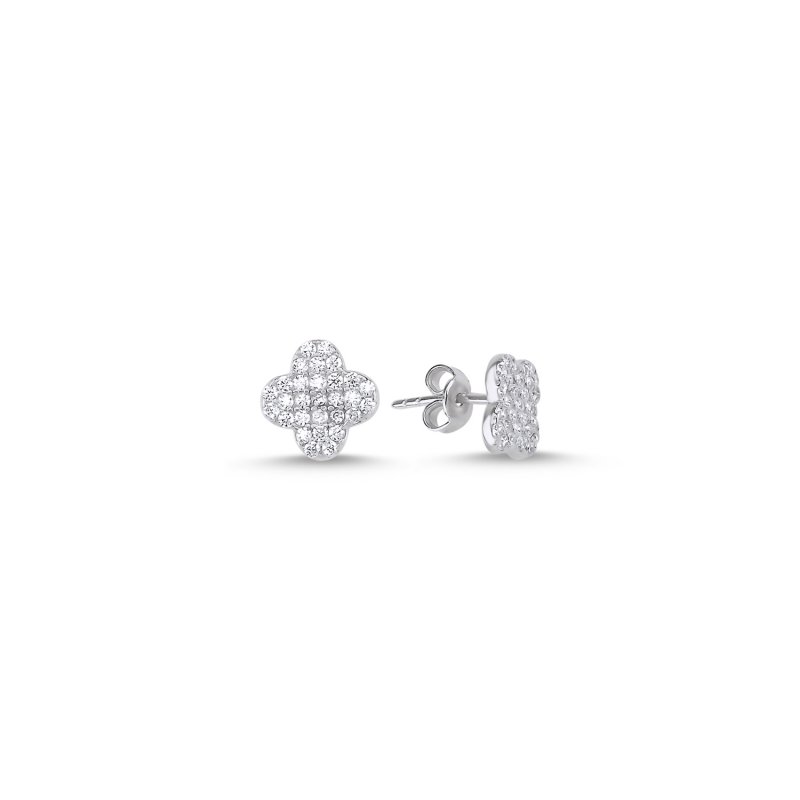 Quatrefoil CZ Stud Earrings - E107679