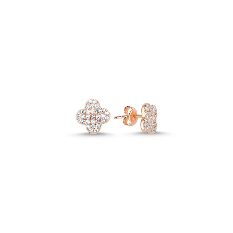 Quatrefoil CZ Stud Earrings - E107679