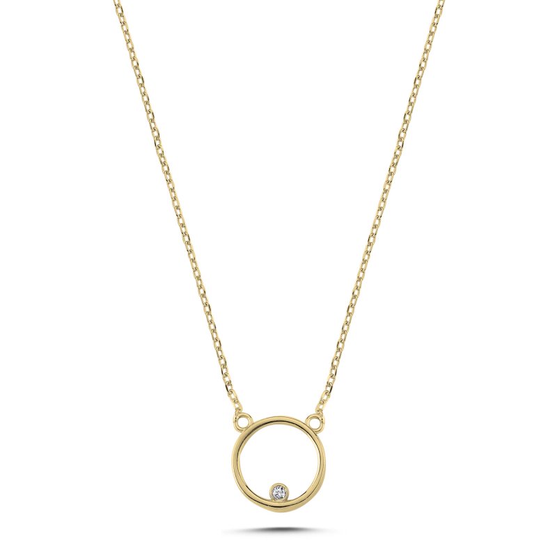 Circle CZ Necklace - N107682