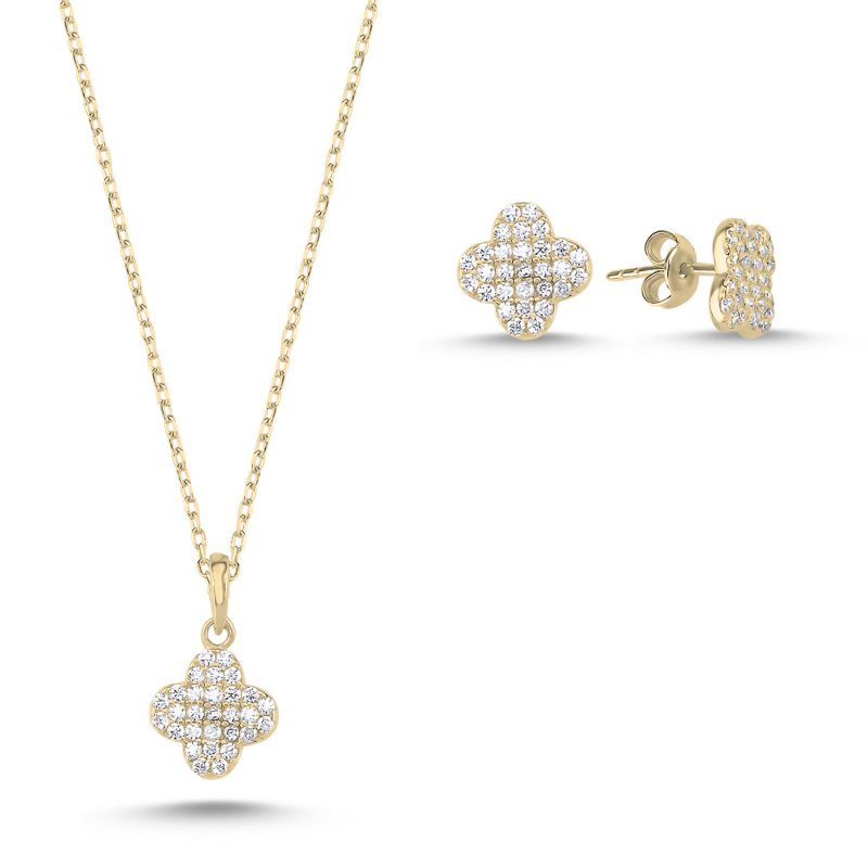 Quatrefoil CZ Set - S107715