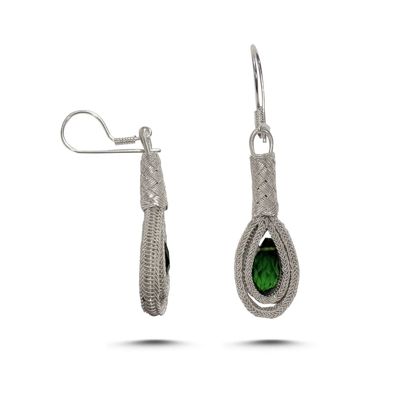 Emerald CZ Kazaz Earrings - E107762