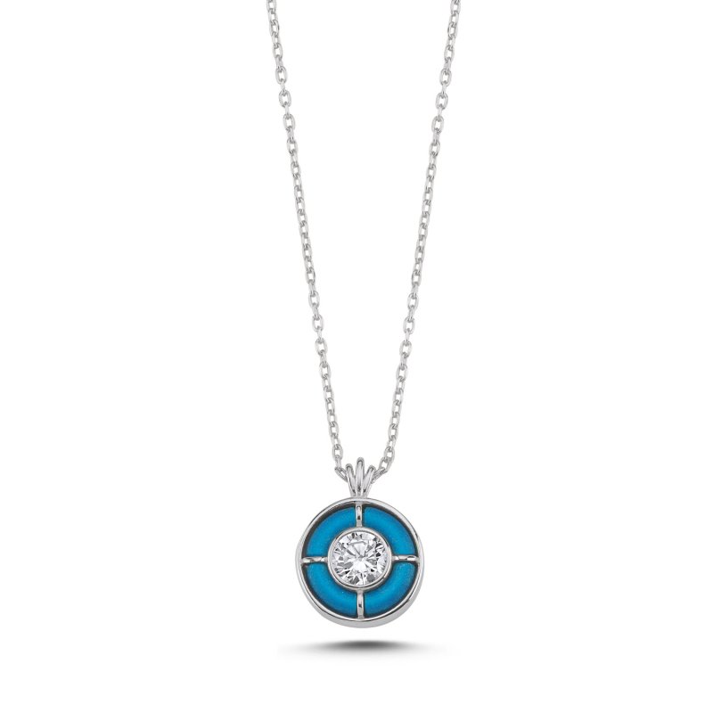 Round Resin & CZ Necklace - N107788