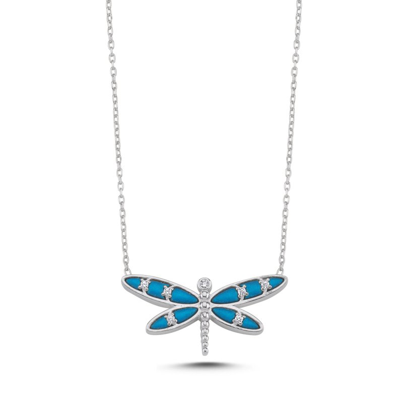 Resin & CZ Dragonfly Necklace - N107808