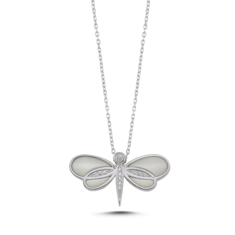 Resin & CZ Dragonfly Necklace - N107809