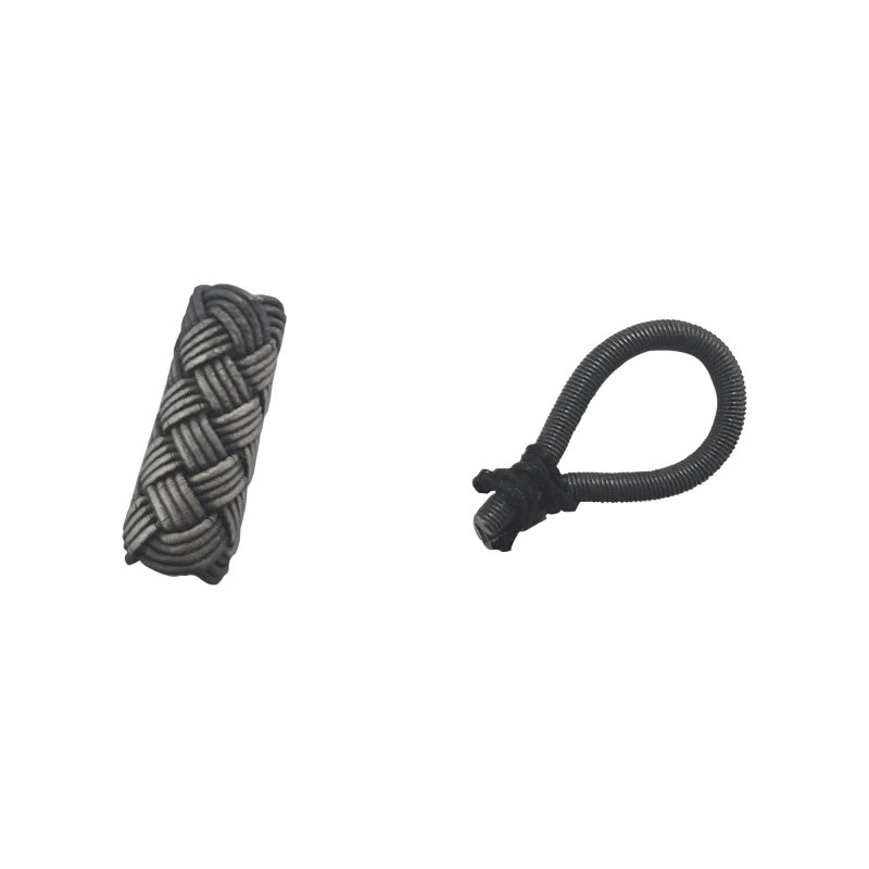 Oxidized Kazaziye Single Bead Swivel Clasp & Screw Lock Set - TT107813