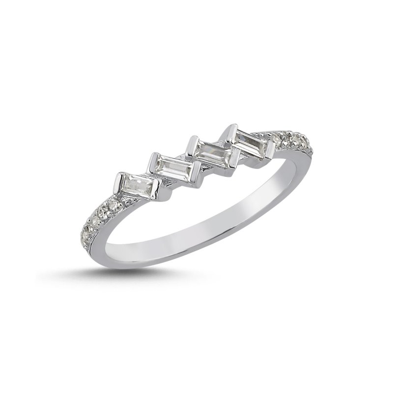 Zigzag Baguette Cubic Zirconia Ring - R107814