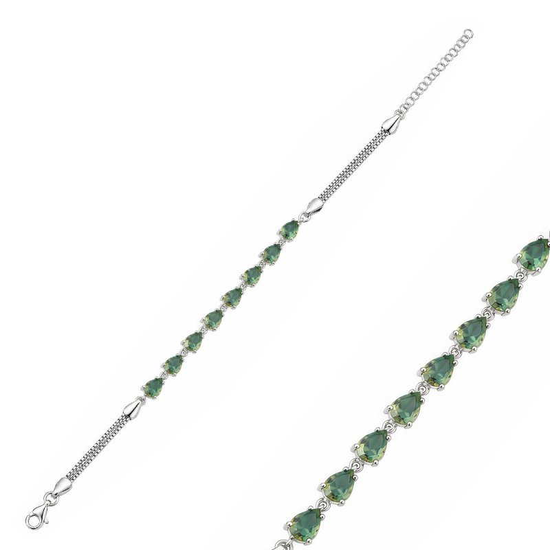 Color Changing Teardrop Cut Zultanite Chain Bracelet - B107833