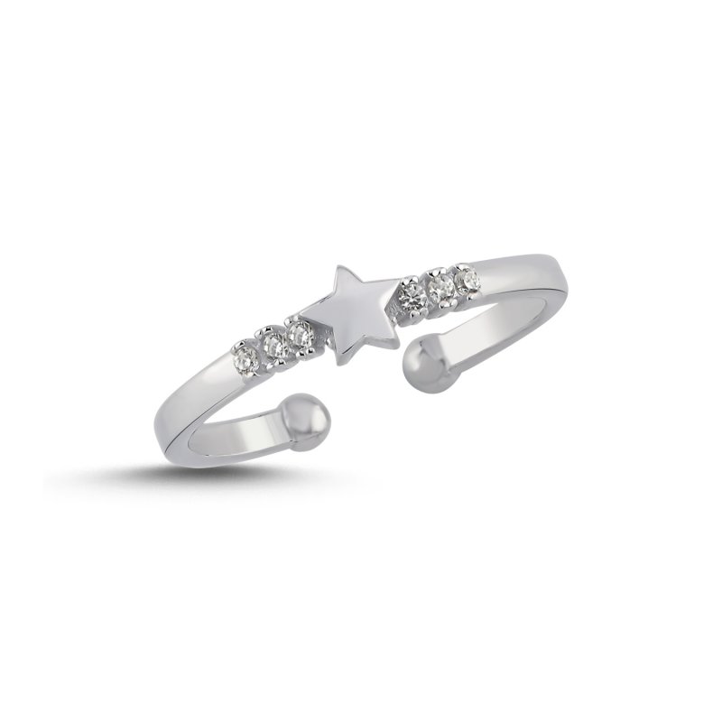 Star Motif Cubic Zirconia Adjustable Ring - R107865